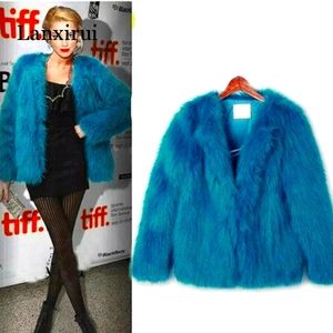 COPY - NEW TEAL FAUX FUR COAT MEDIUM